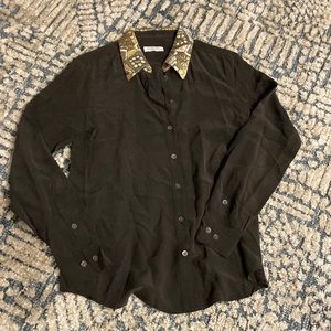 Black silk Equipment button down size small